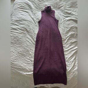 Turtleneck/High Neck midi purple Zara dress